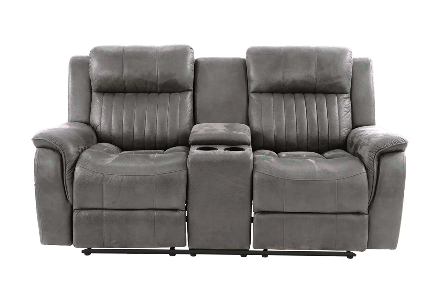 Recliner Loveseat, Slate Blue, Breathable Leathrette