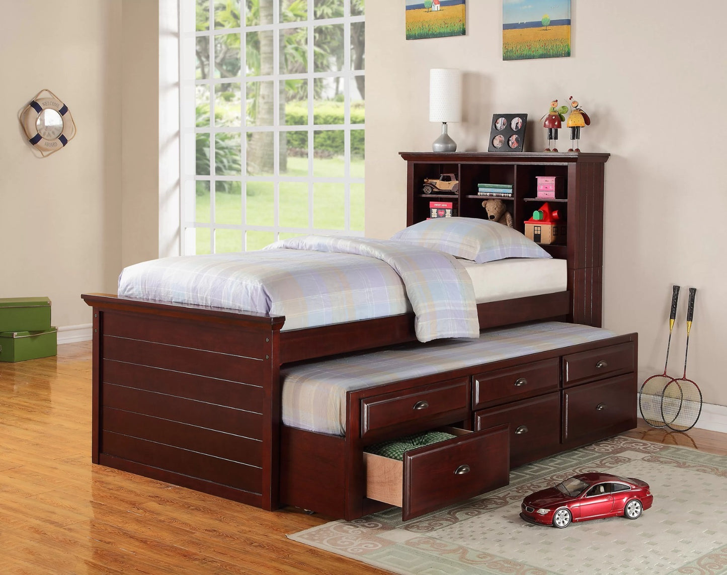 Twin bed With Twin Trundle and Storage Drawers