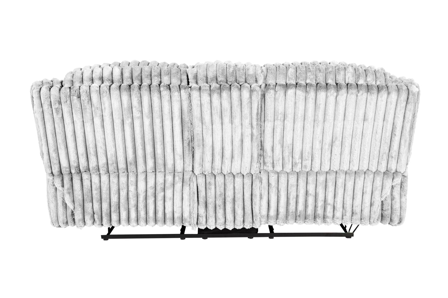 Recliner Loveseat, Chocolate-Light Gray, Fur-like Jumbo Corduroy