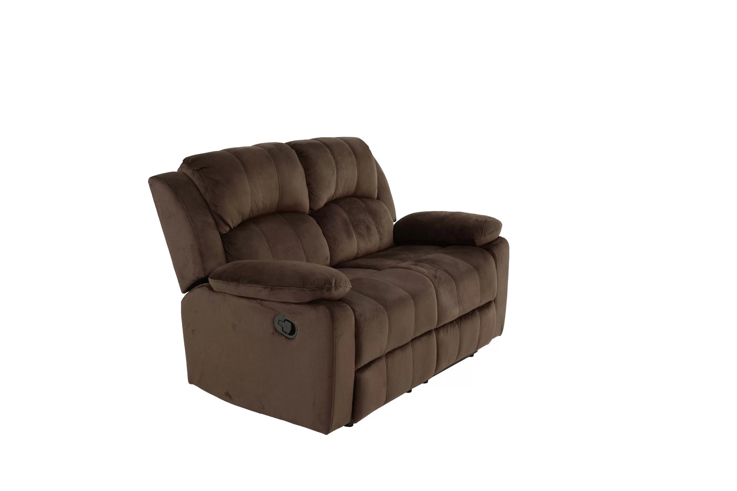 Recliner Loveseat, Chocolate, Padded Suede