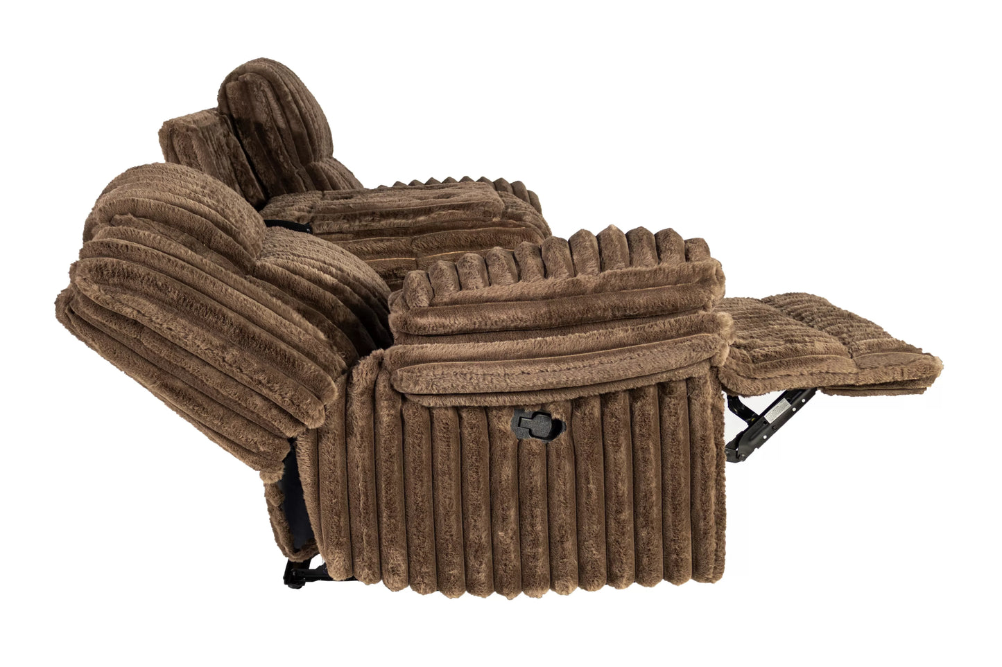 Sofa Set, Chocolate, Light Gray, Fur-Like Jumbo Corduroy