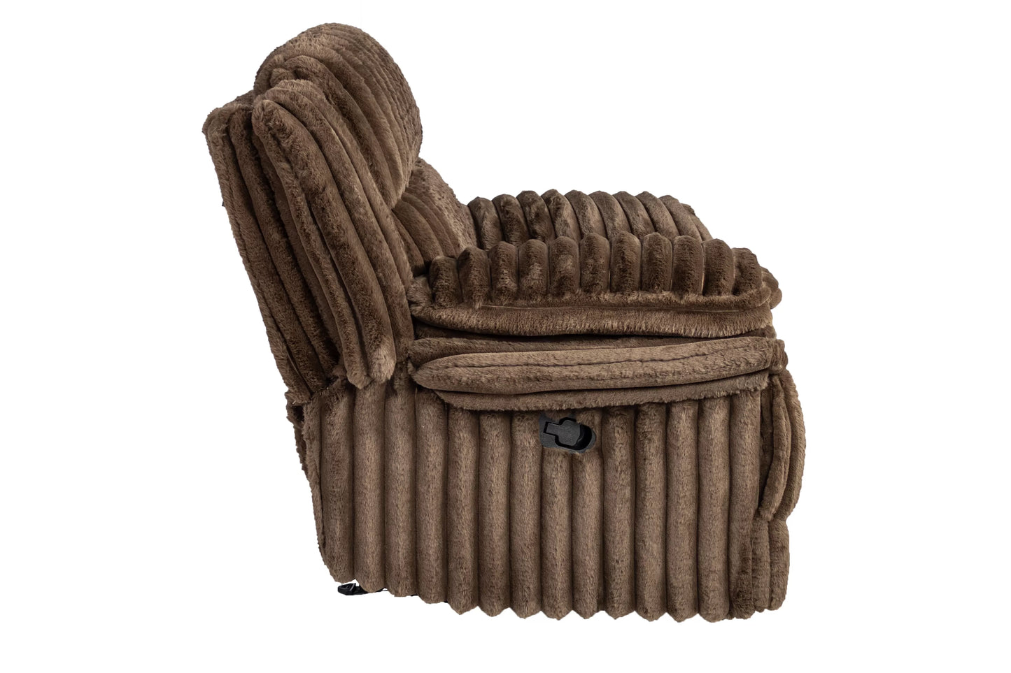 Single Recliner, Chocolate-Light Gray, Fur-like Jumbo Corduroy