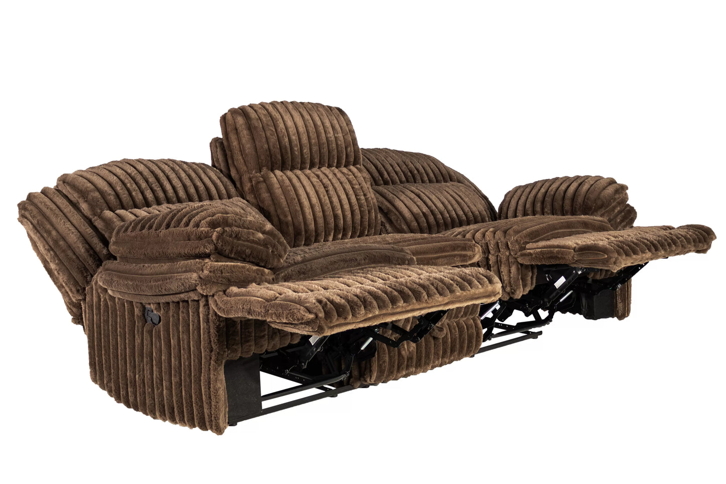 Sofa Set, Chocolate, Light Gray, Fur-Like Jumbo Corduroy