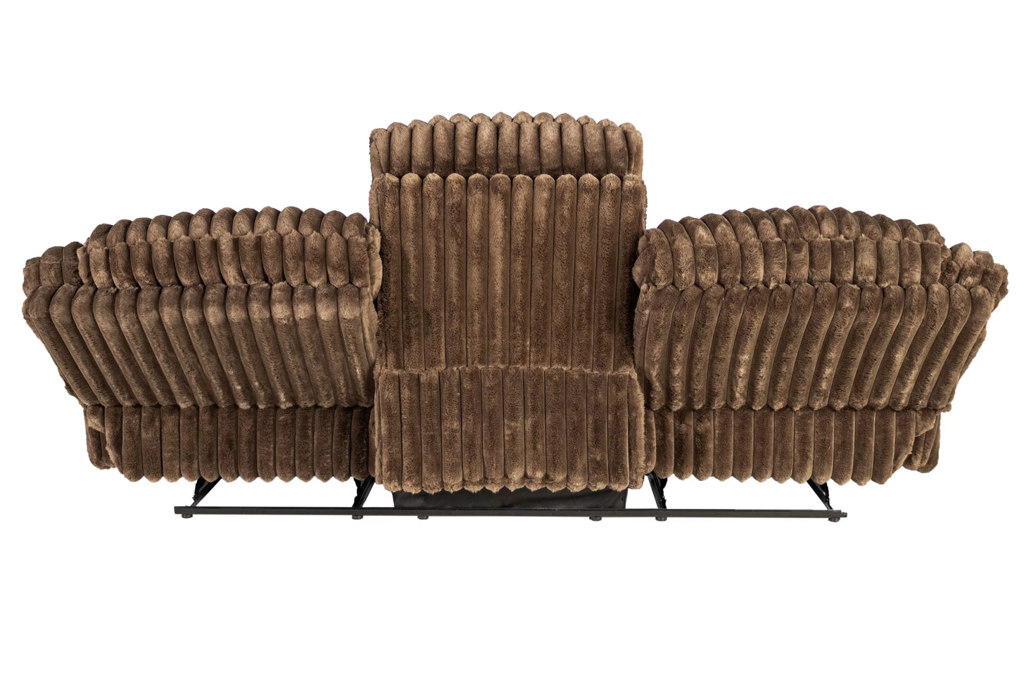 Sofa Set, Chocolate, Light Gray, Fur-Like Jumbo Corduroy