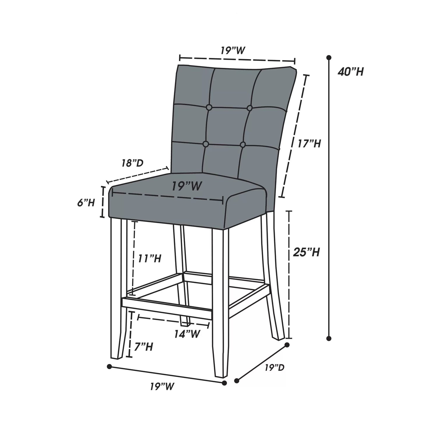 Casual Counter Height Table Set Under-Table Storage (Table + 4 Chars + Bench)