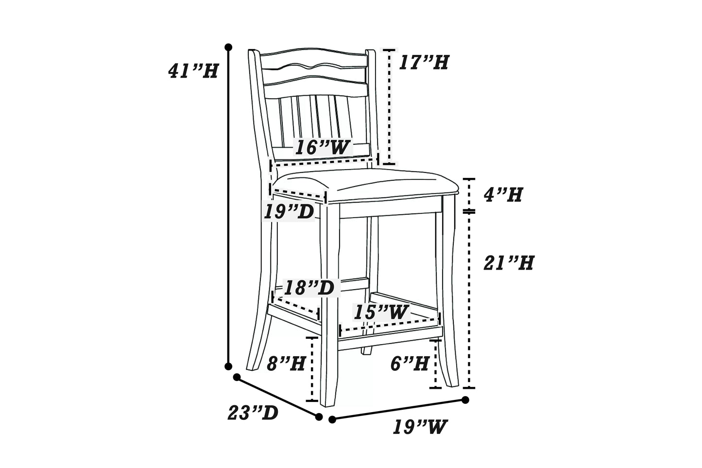 6-Seats Counter Height Dining Set