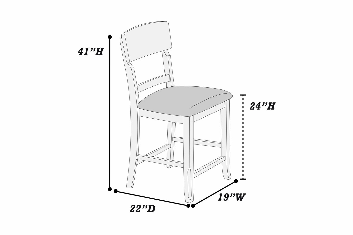 6-Seats Counter Height Dining Set
