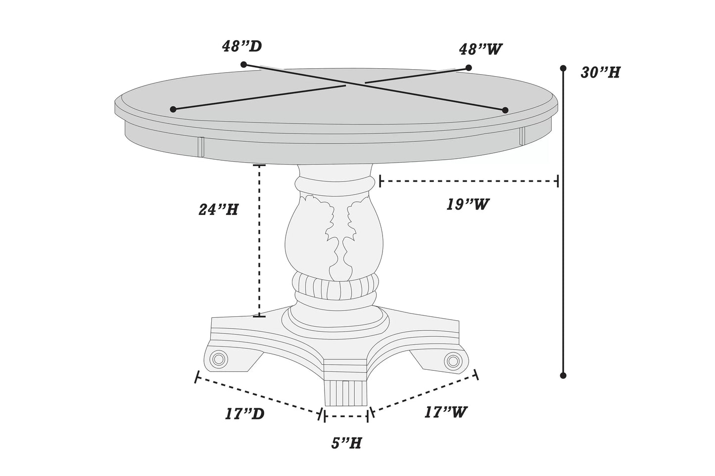 Formal Dining Set (Table + 4 Chairs)