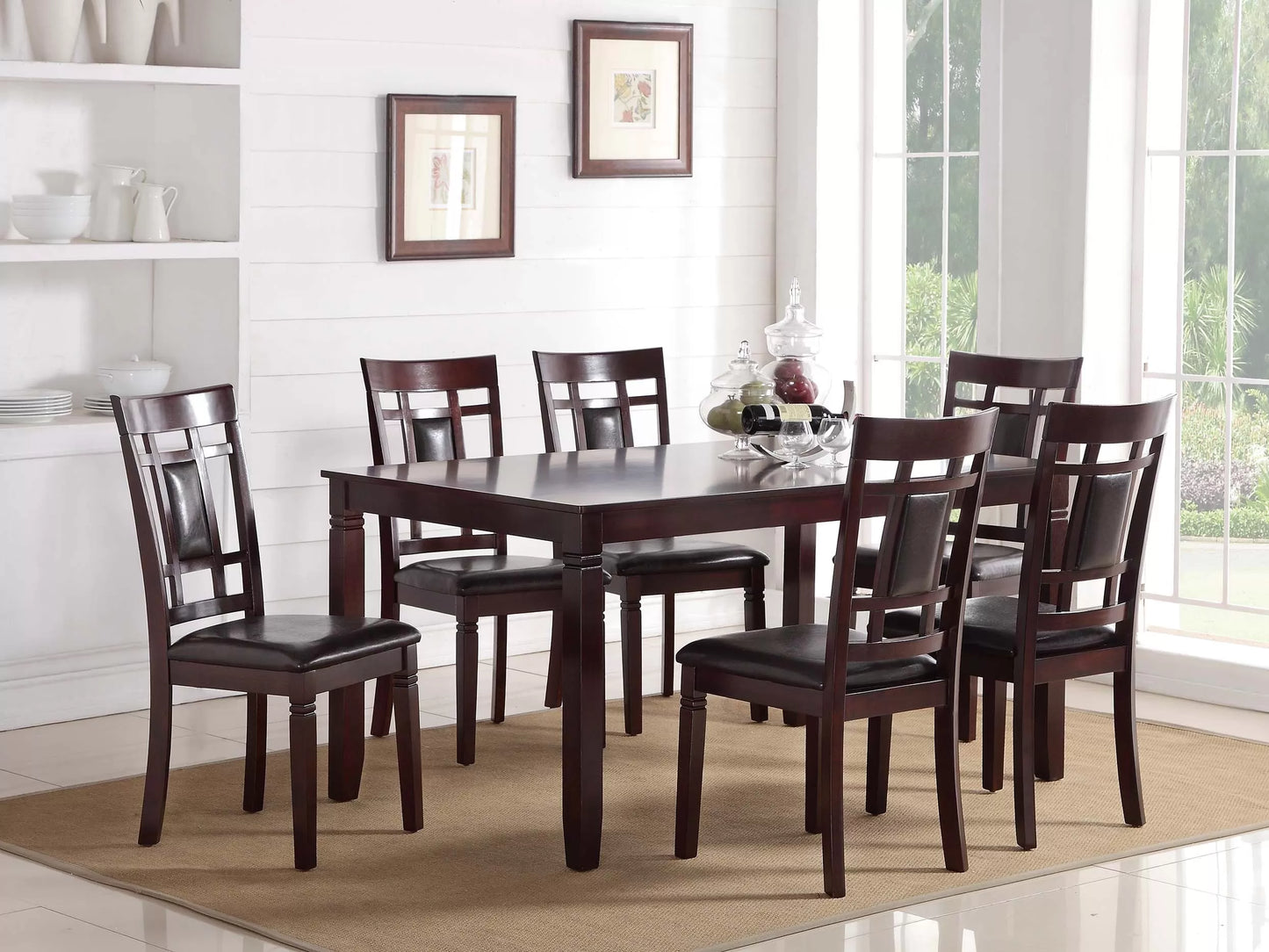 7-Pcs Dining Set (Table + 6 Chairs)