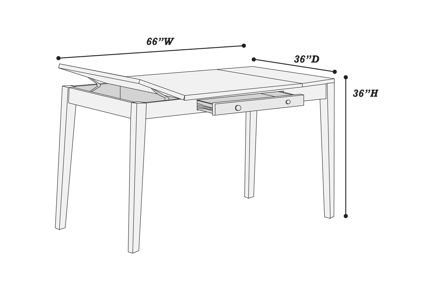 Casual Counter Height Table Set-Lift-Top Storage & Drawer (Table + 4 Chairs + Bench)