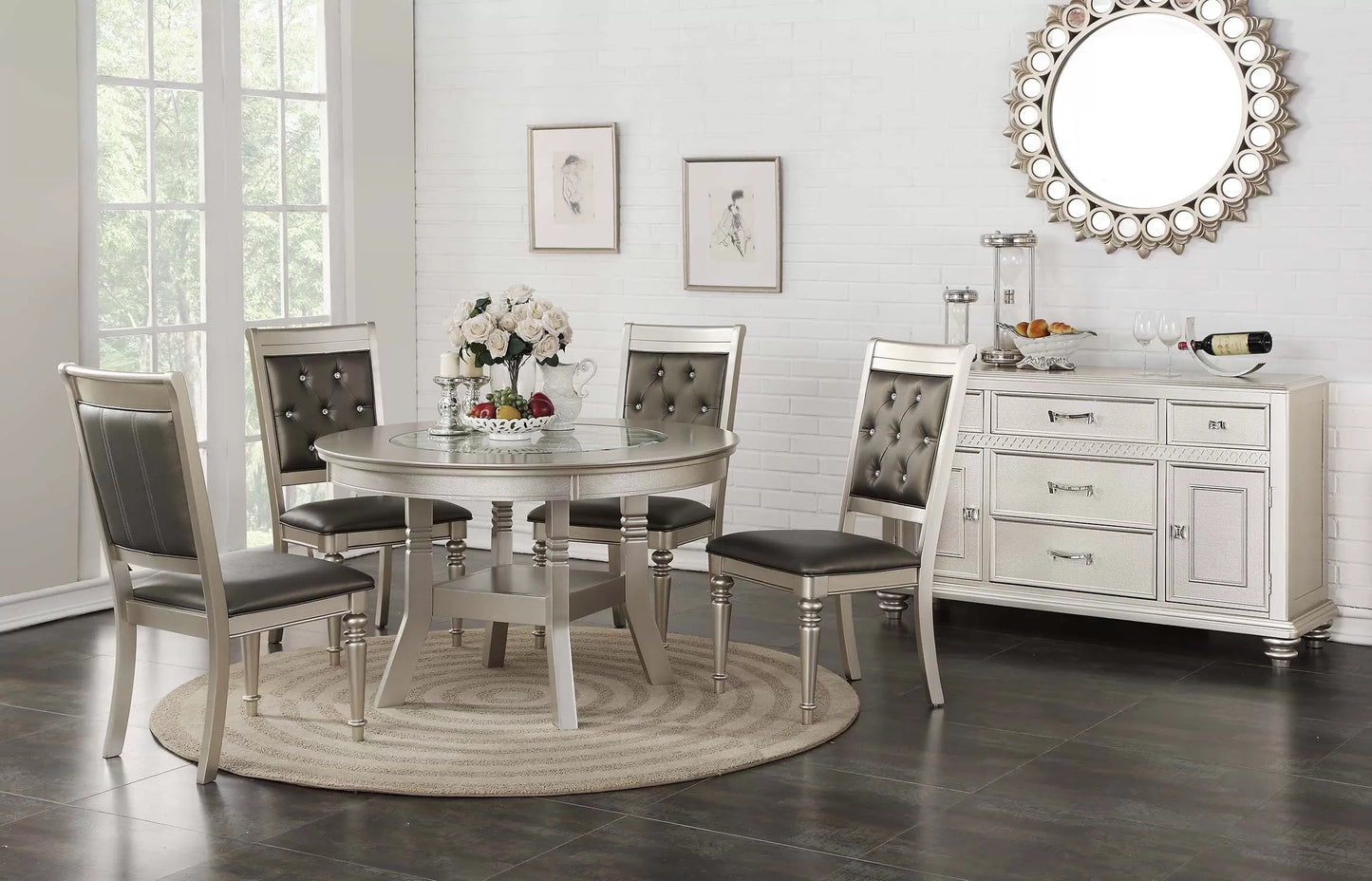 Formal Dining Set (Table + 4 Chairs)