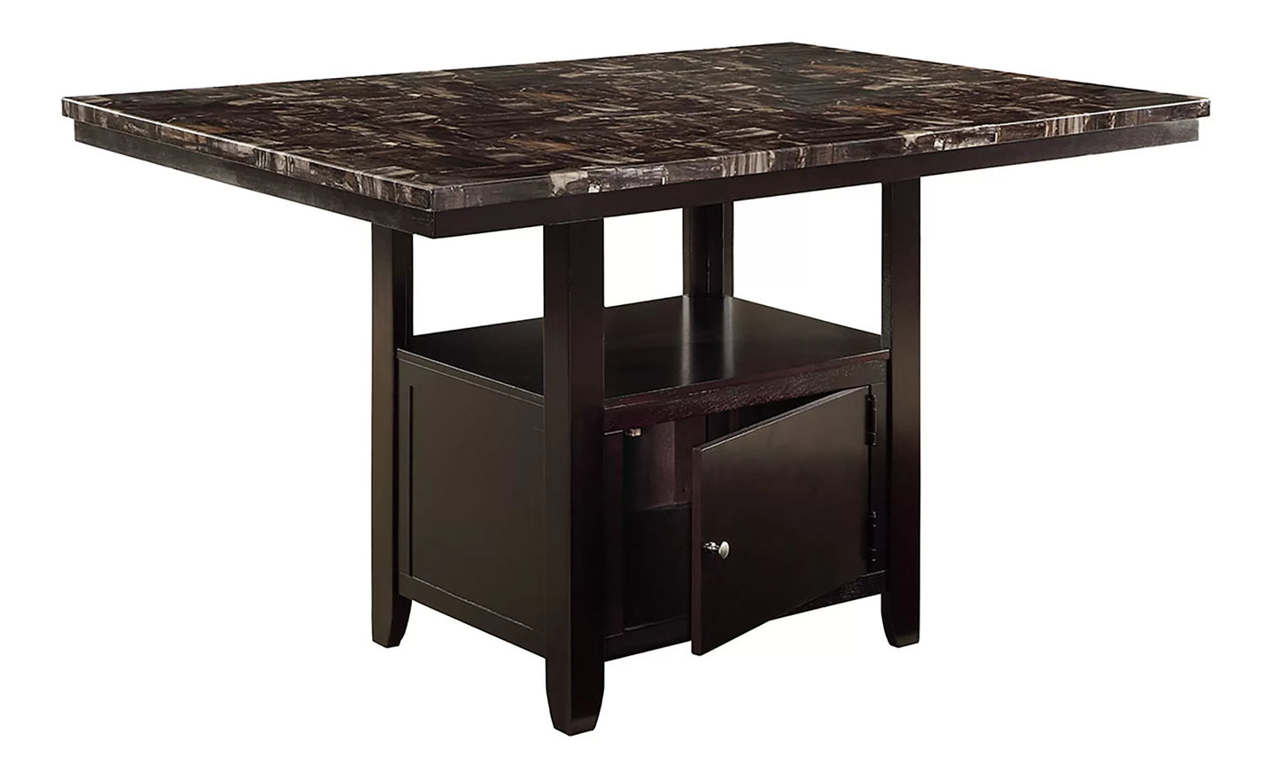 Casual Counter Height Table Set Under-Table Storage (Table + 4 Chars + Bench)