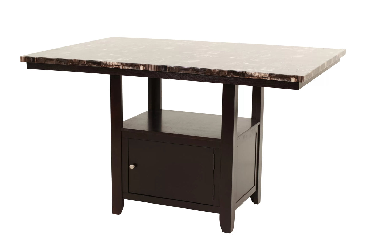 Casual Counter Height Table Set Under-Table Storage (Table + 4 Chars + Bench)