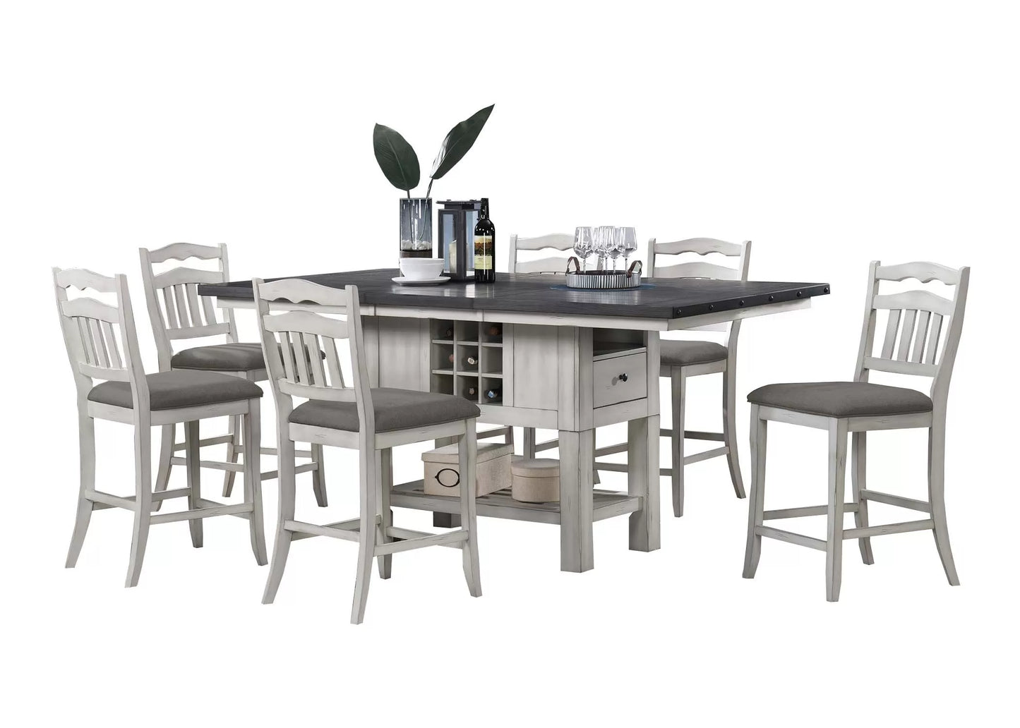 Formal Dining Set (Table W 2 Leaves + 6 chairs)
