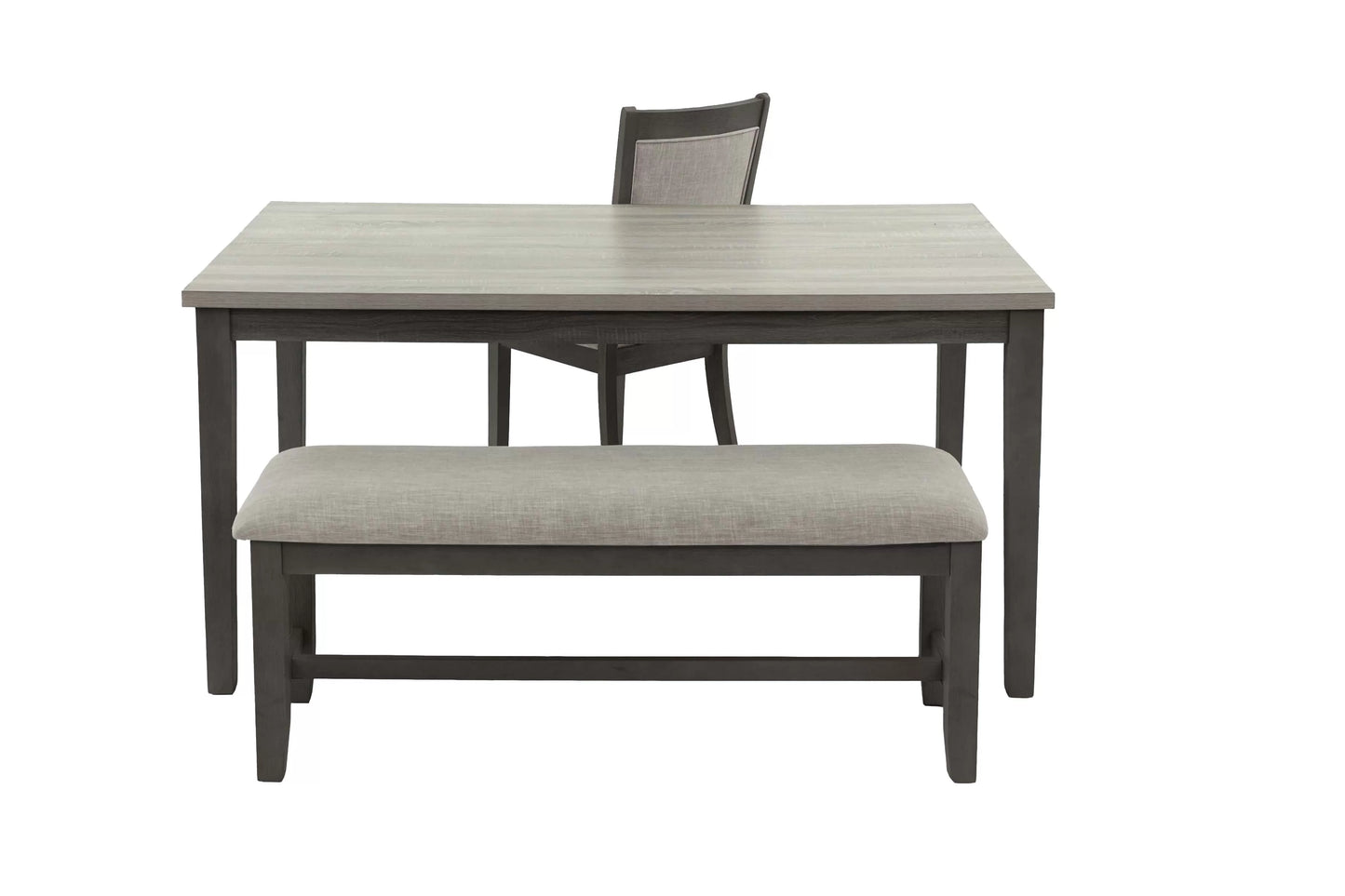 6-Pcs Dining Set (Table + 4 Chairs + Bench)