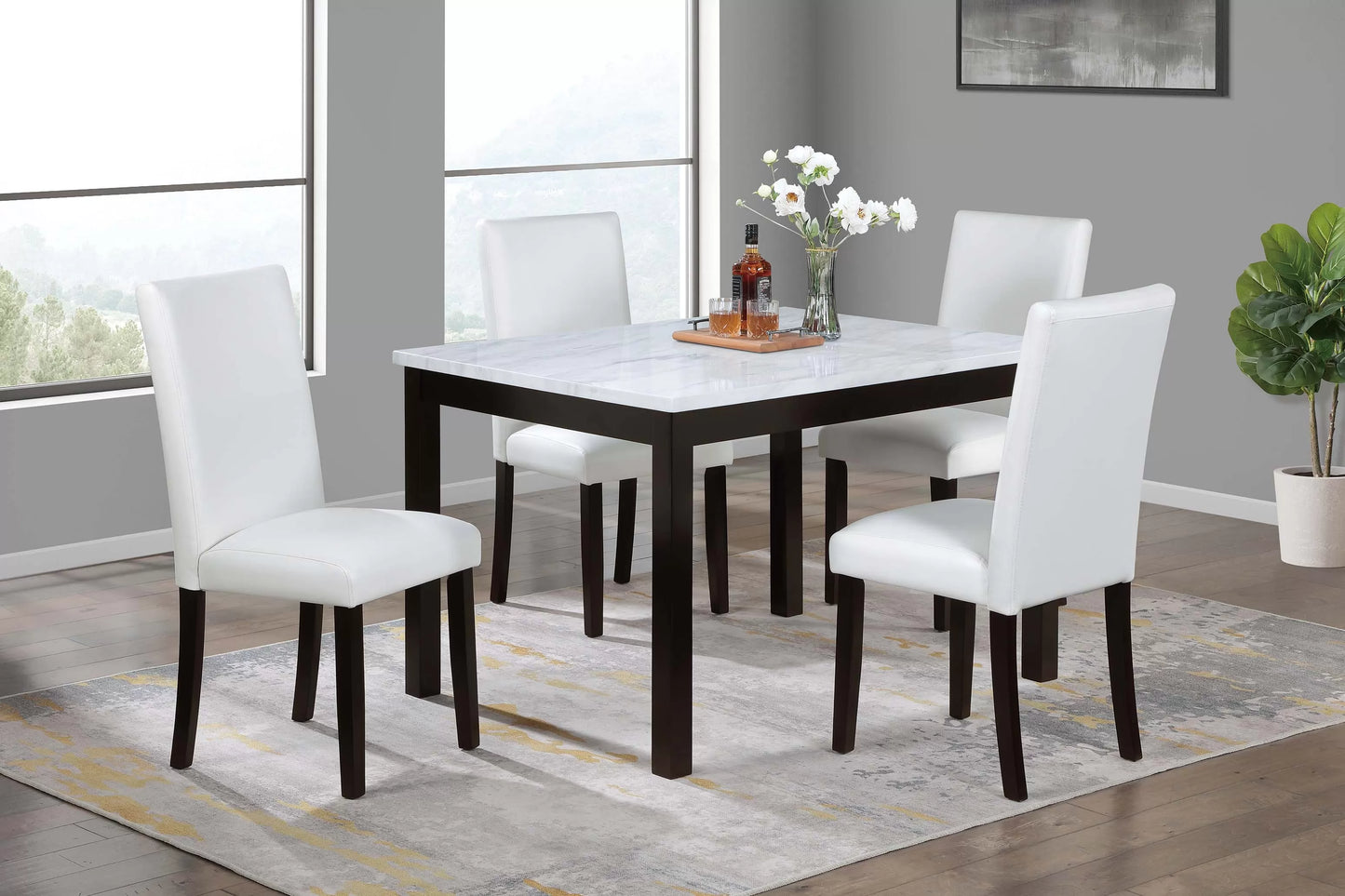 5-Piece Dining Set (Table + 4 Chairs)
