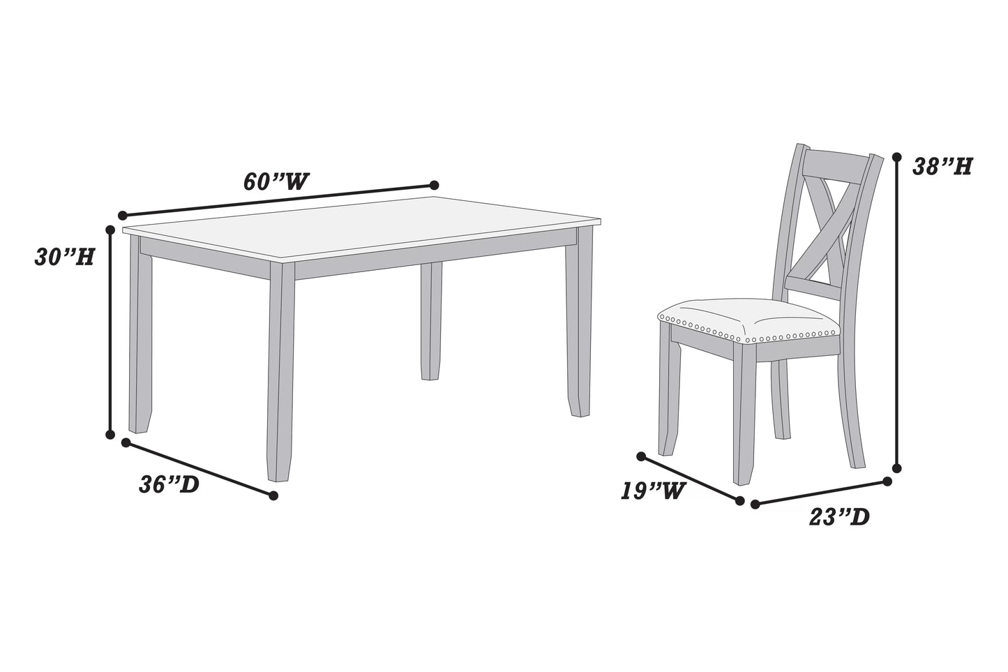 7-Piece Dining Set (Table + 6 Chairs)