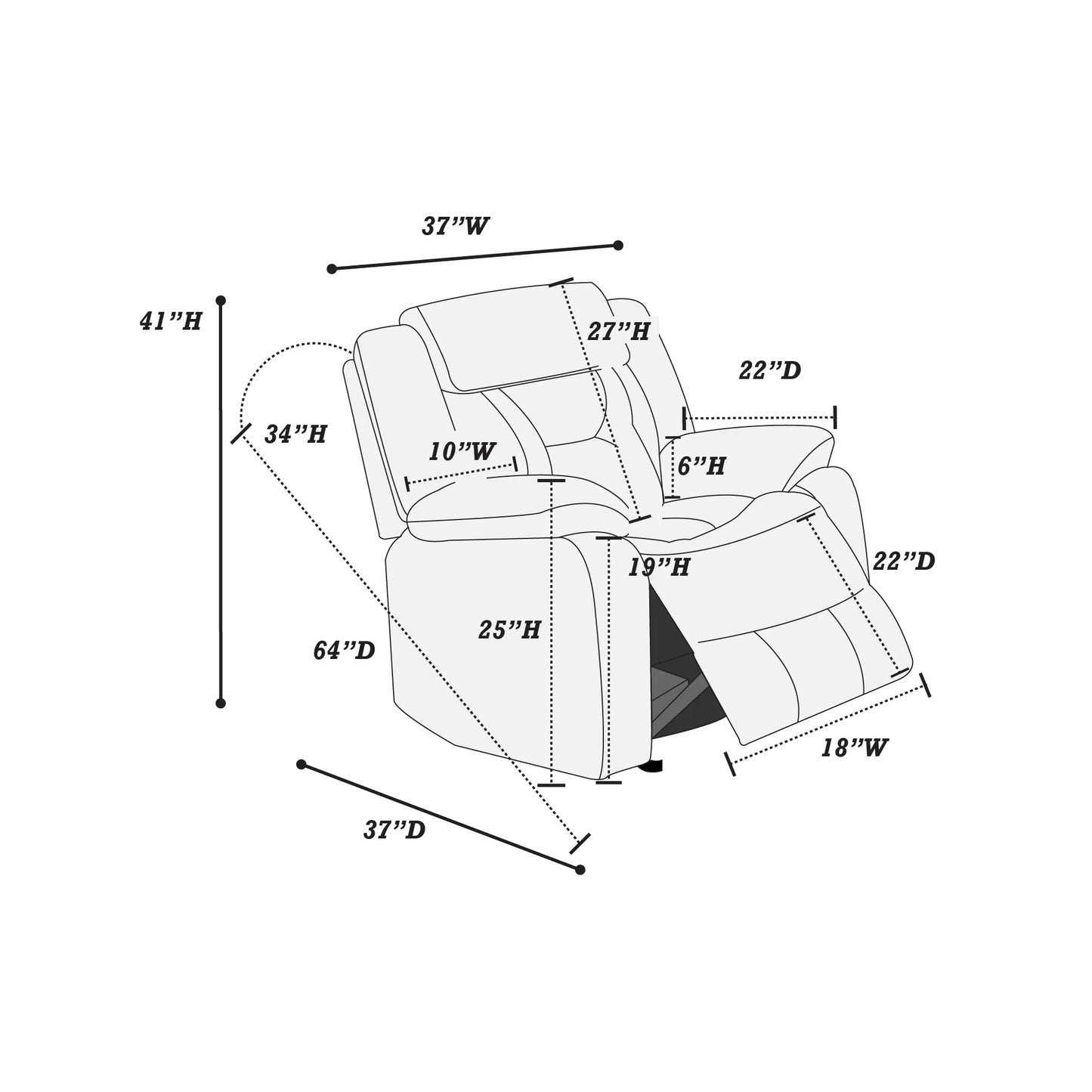 Manual Mechanism Single Glider Recliner