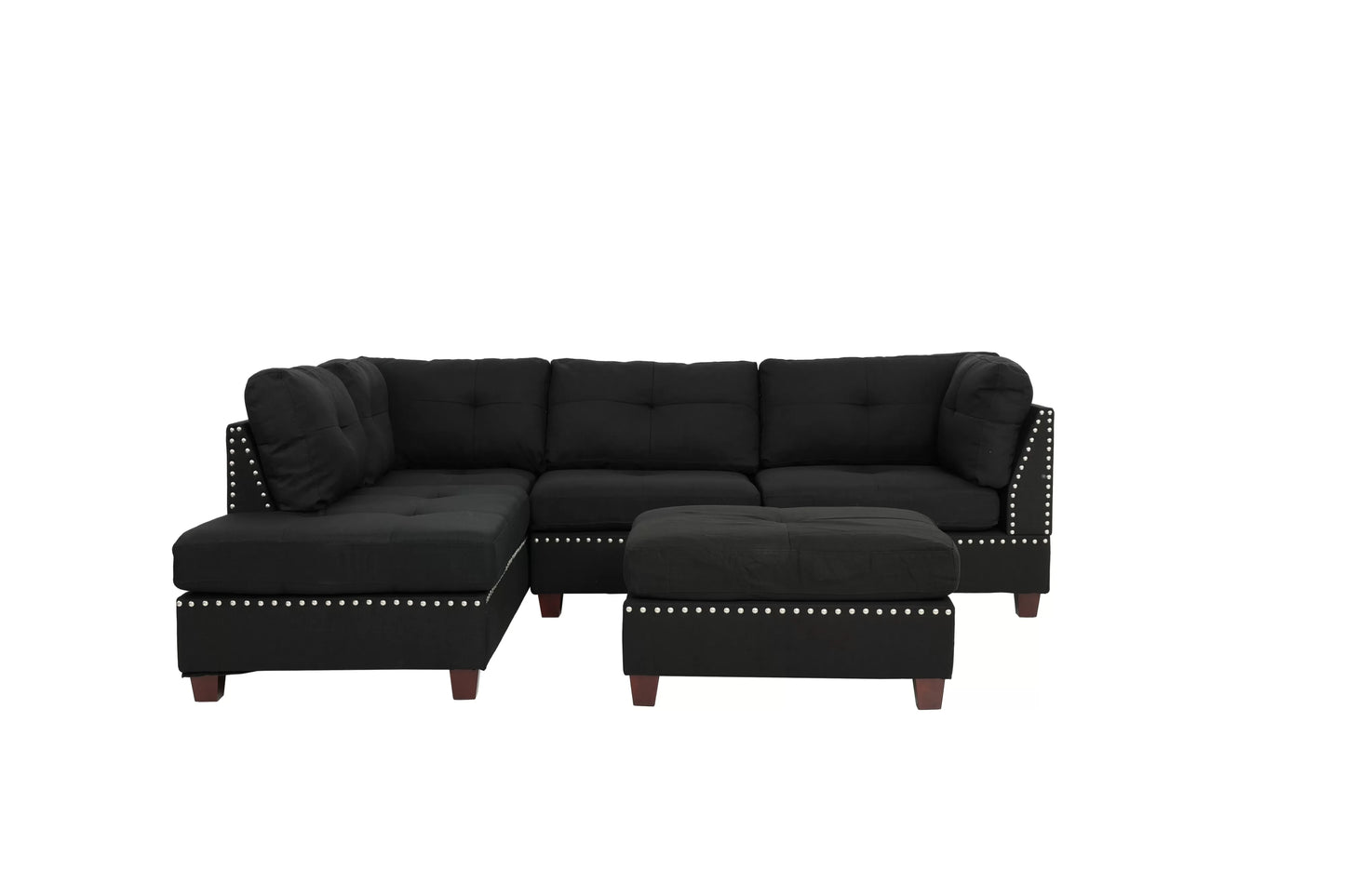 3-Pieces Reversible Sectional Sofa Set
