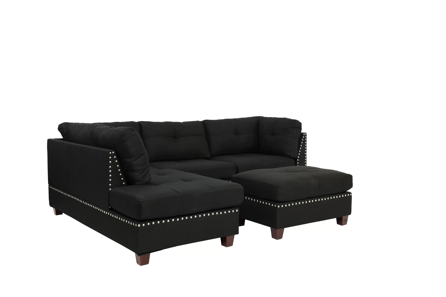 3-Pieces Reversible Sectional Sofa Set
