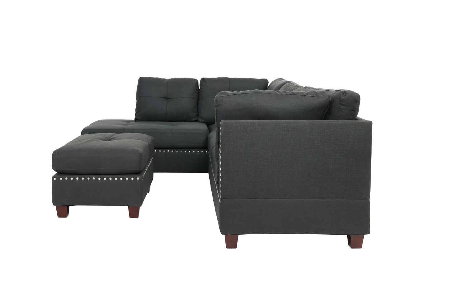 3-Pieces Reversible Sectional Sofa Set
