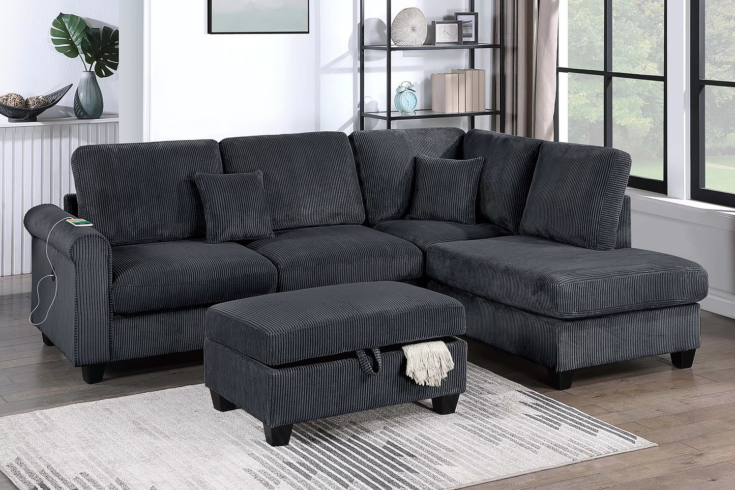 3-Pieces Sectional Sofa Set