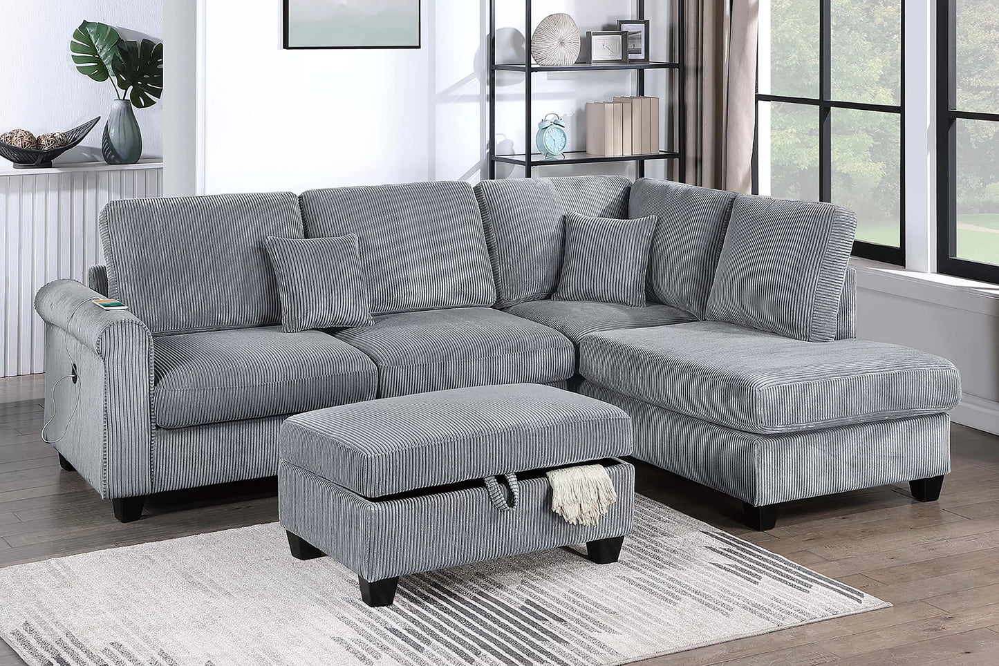 3-Pieces Sectional Sofa Set