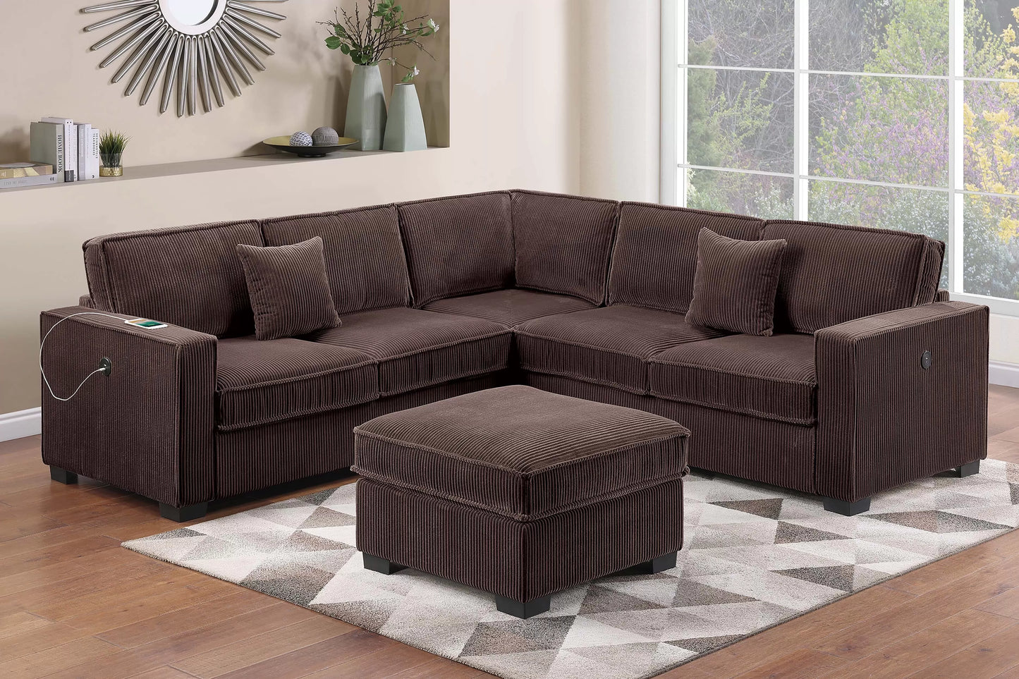 4-Pieces Sectional Sofa Set