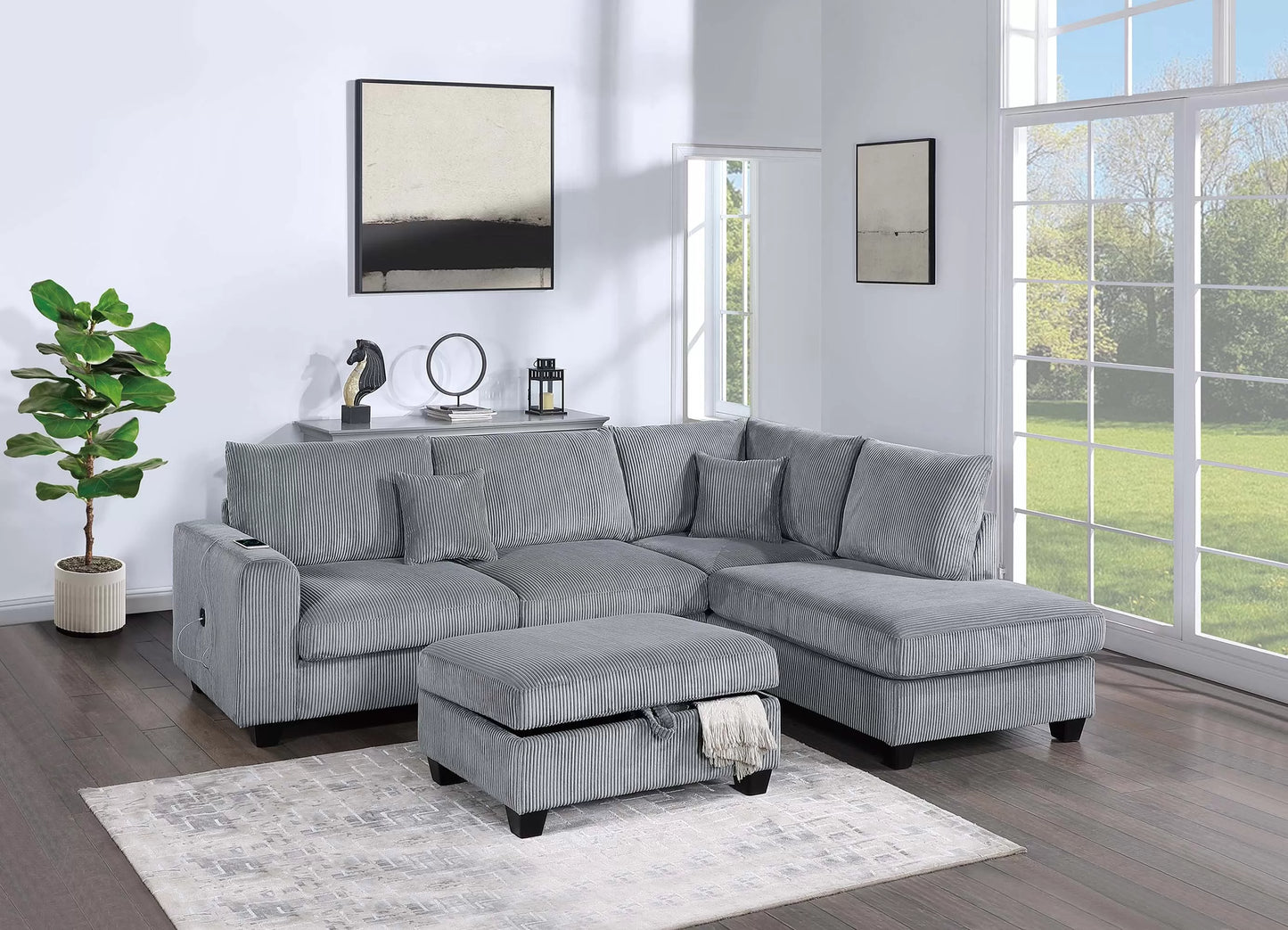 3-Pieces Sectional Sofa Set