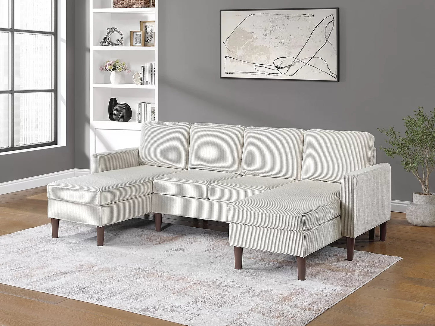 3-Pieces All-In-One Sectional Sofa