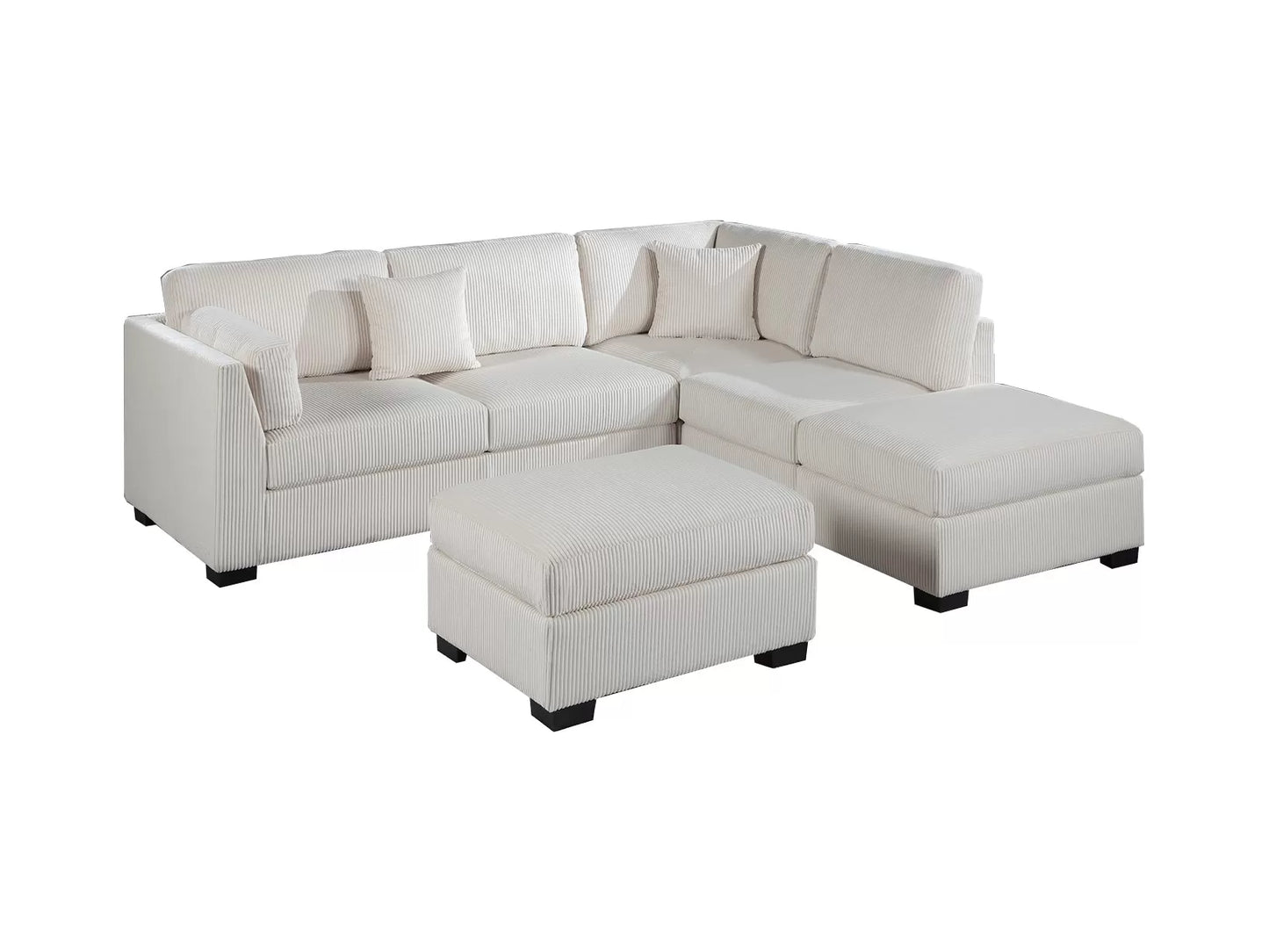 3-Pieces Reversible Sectional Sofa Set