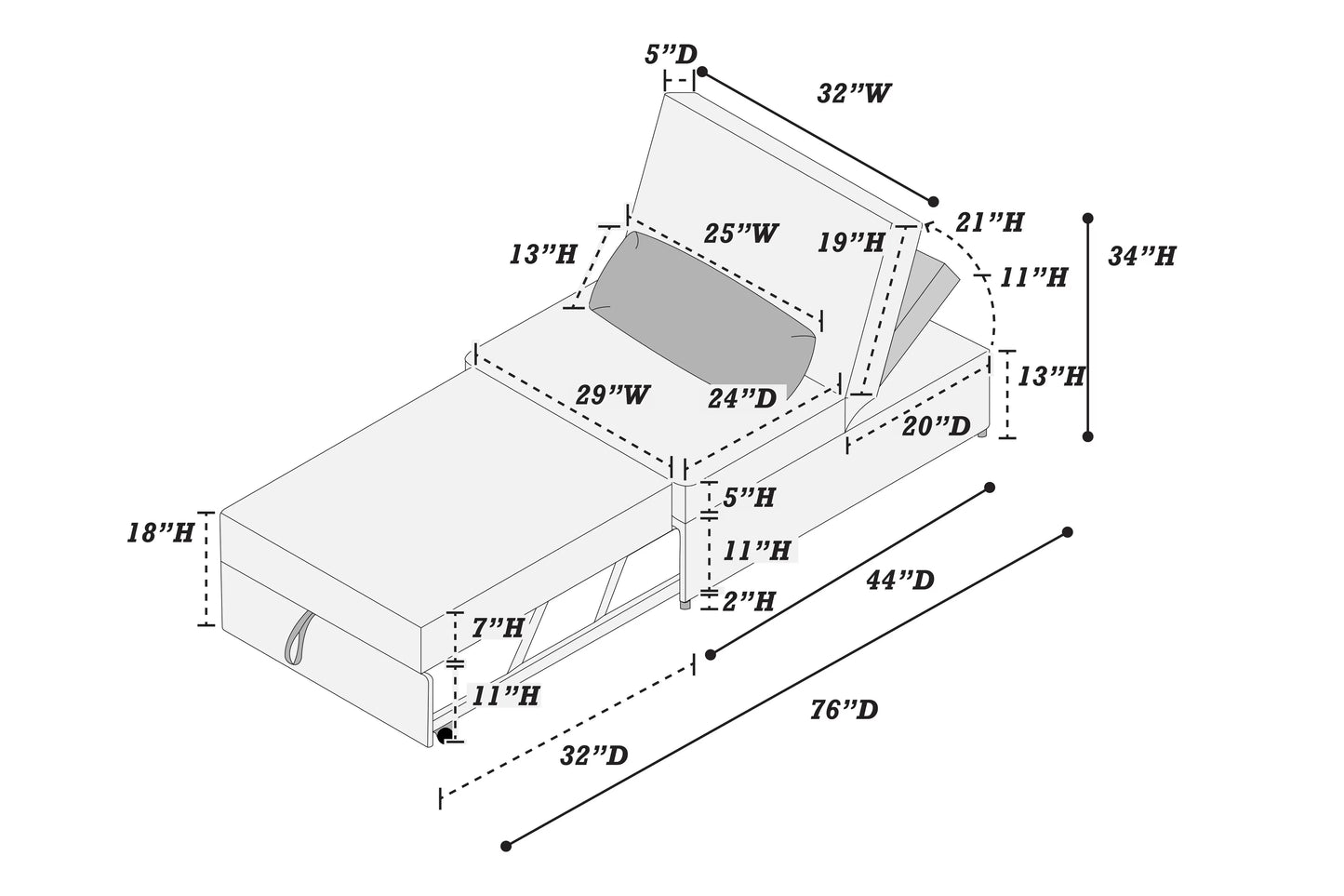Convertible Individual Sofa