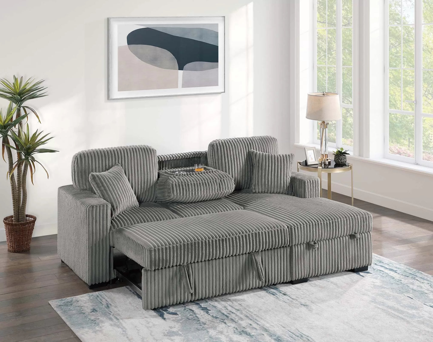 2-Pieces Convertible Sectional Sofa