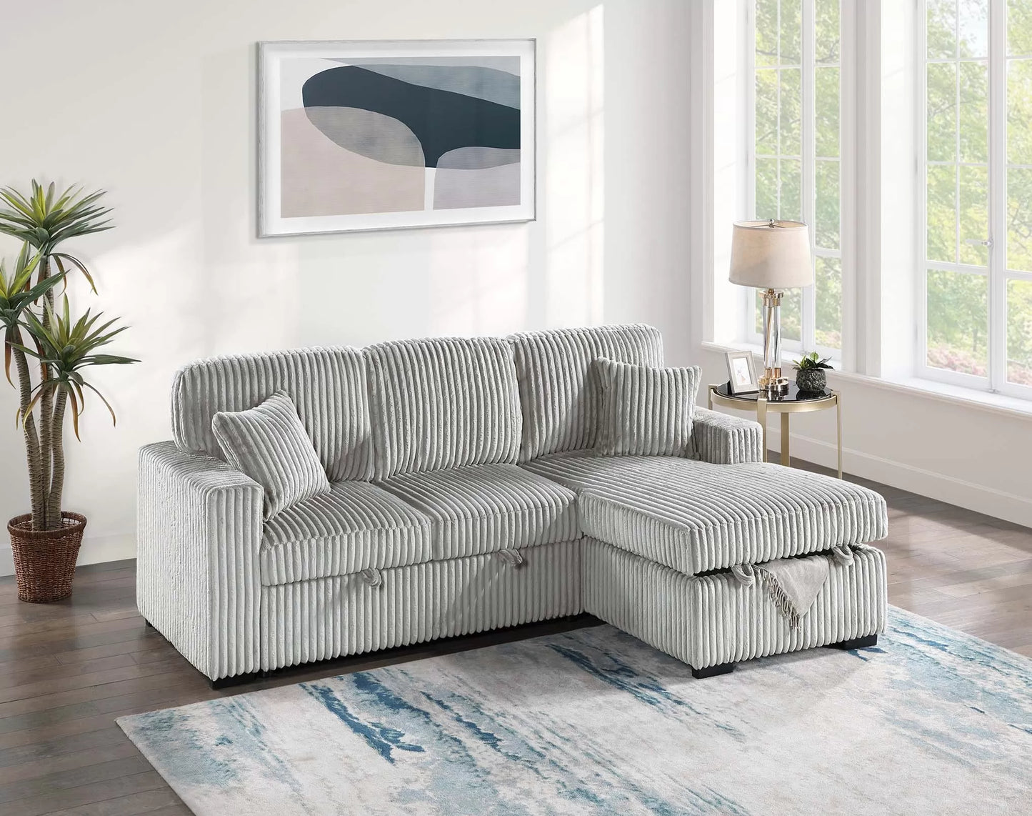 2-Pieces Convertible Sectional Sofa