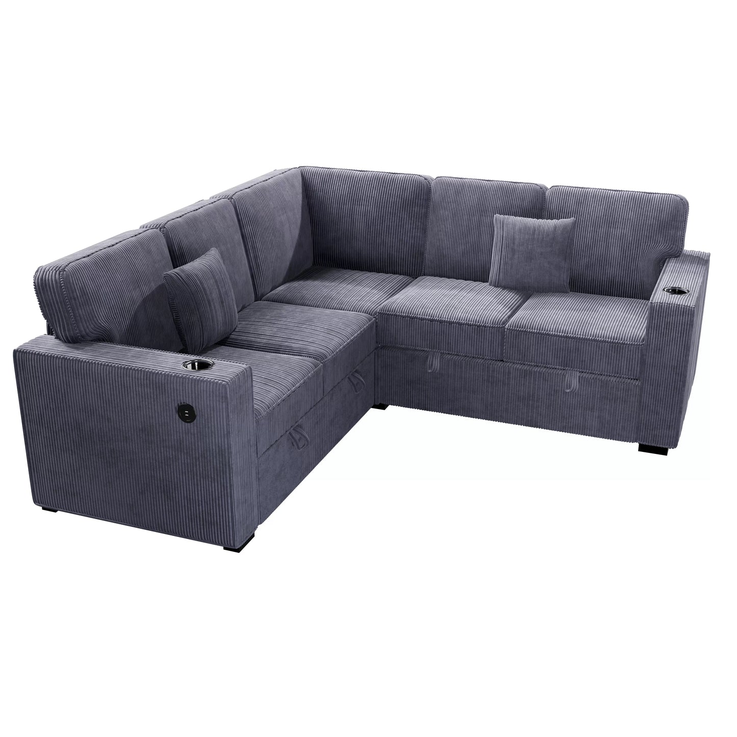 3-Pieces Reversible Convertible Sectional Sofa