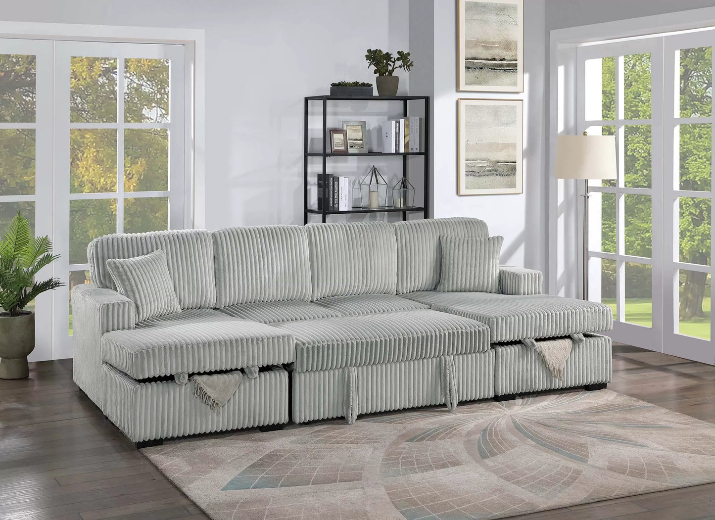 3-Pieces Convertible Sectional Sofa