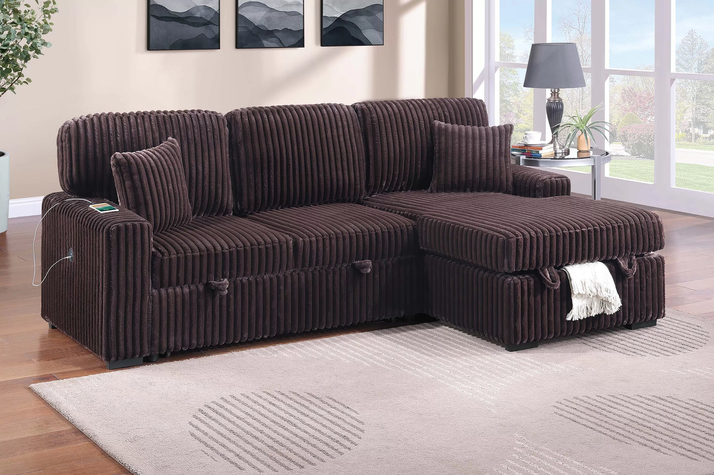 2-Pieces Convertible Sectional Sofa