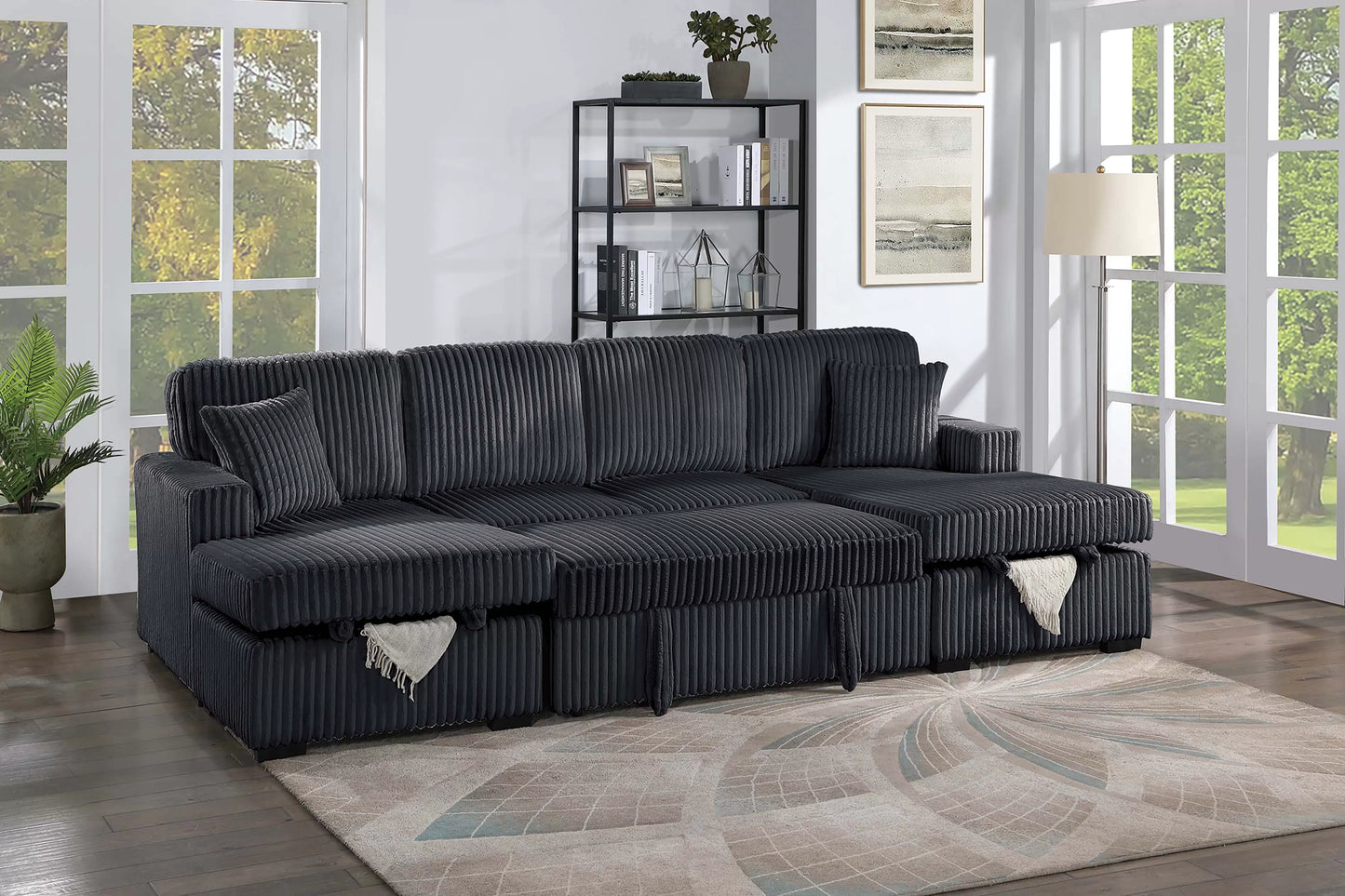 3-Pieces Convertible Sectional Sofa