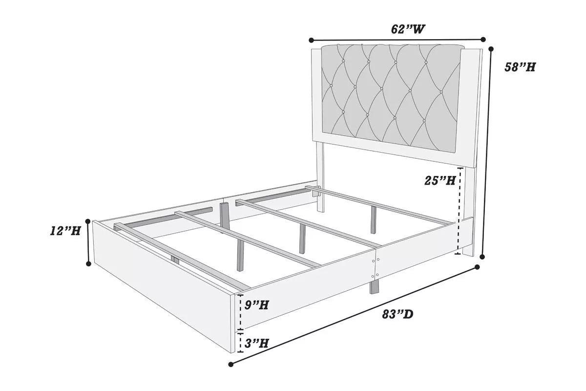 Queen/California King/Eastern King Size Bed