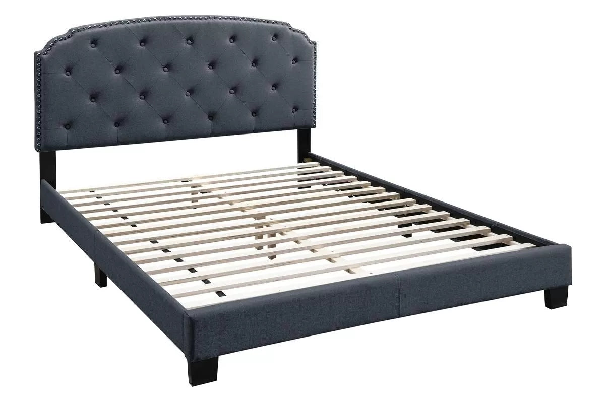 Twin/Full/Queen Size Bed, Charcoal Polyfiber