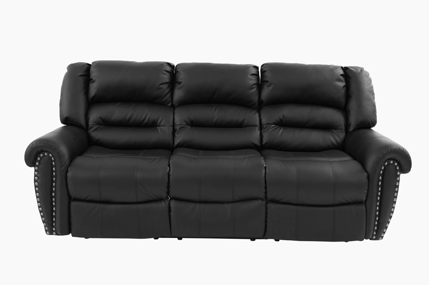 Sofa, Black, Bonded Leather