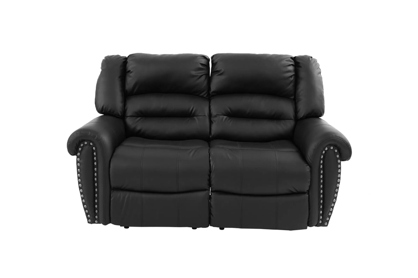 Recliner Loveseat, Black, Bonded Leather