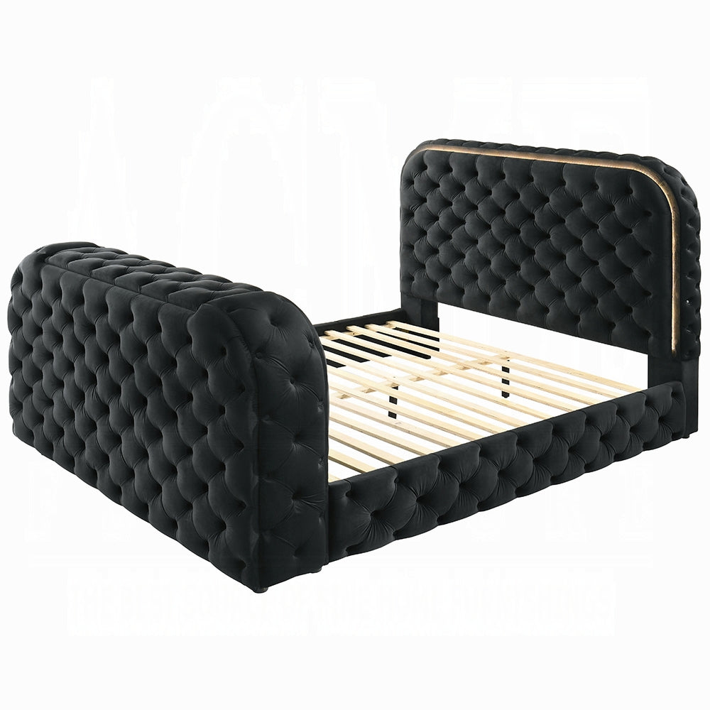 Kana Queen/ E King Bed w/LED, Fireplace & TV Stand
