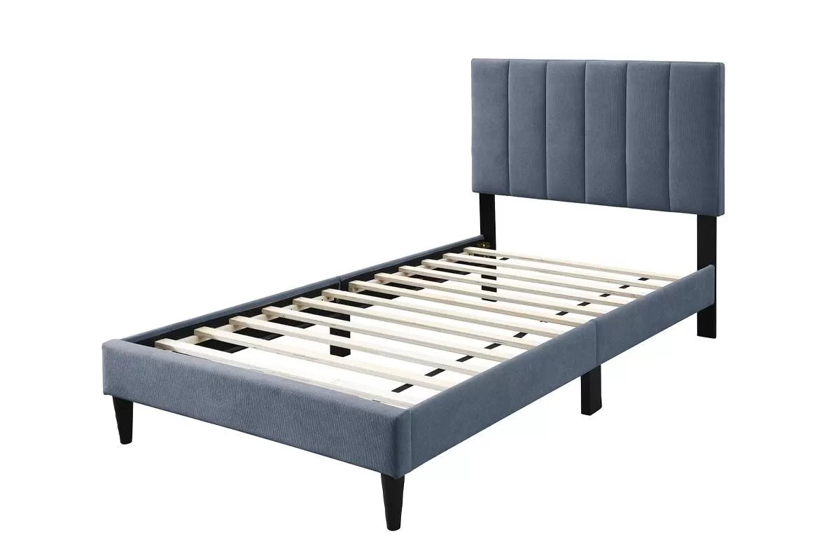 Twin/Full Size Bed, Brushed Linen Fabric