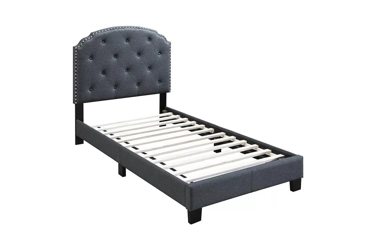 Twin/Full/Queen Size Bed, Charcoal Polyfiber