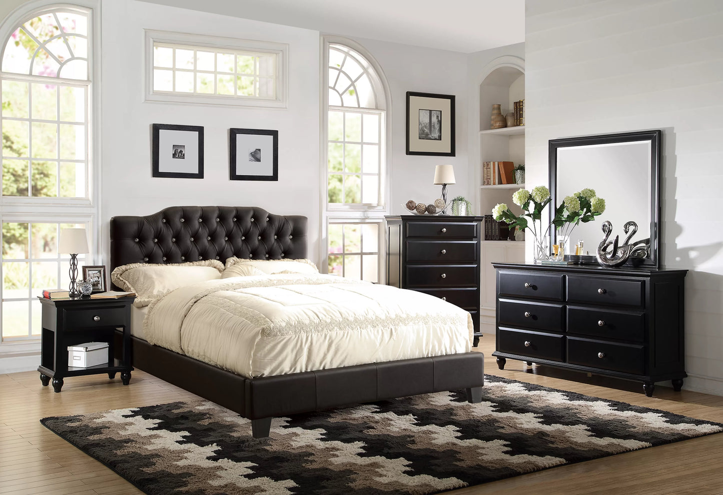 Full/Queen Size Bed, Faux Leather