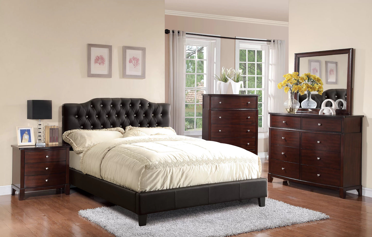 Full/Queen Size Bed, Faux Leather