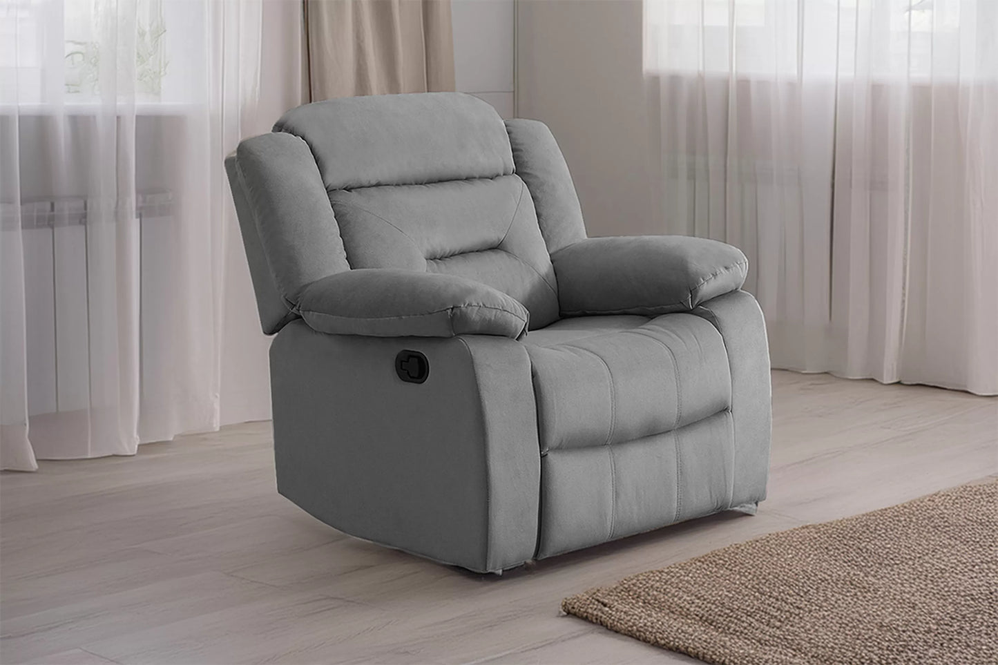 Single Recliner, Chocolate-Dark Gray, Velvet