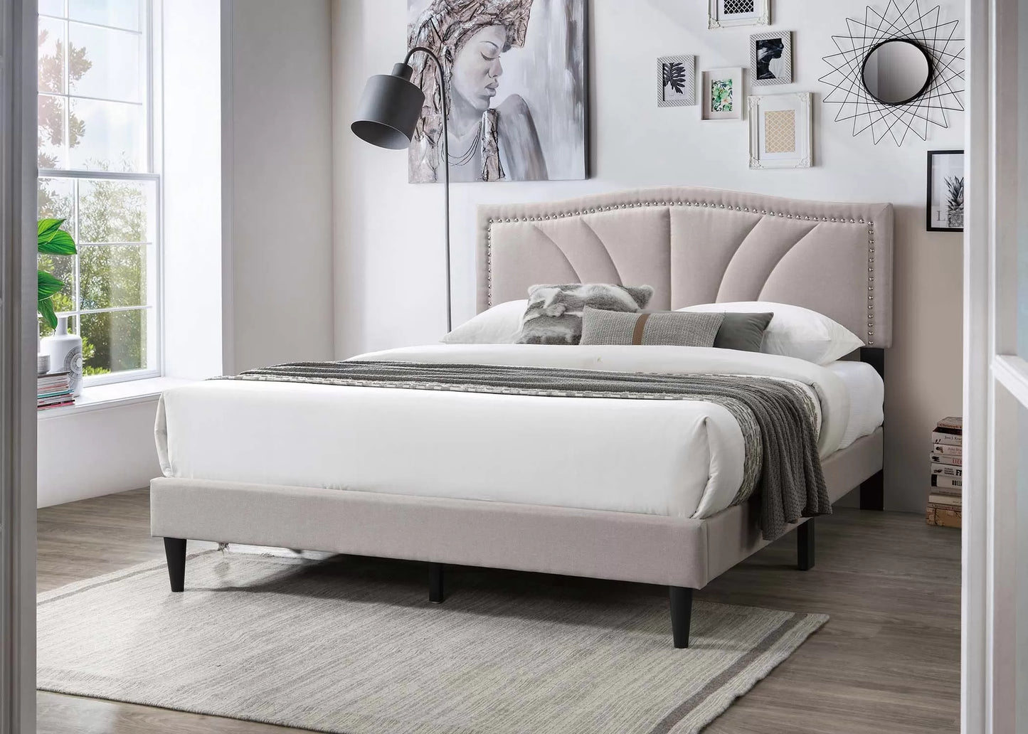 Full/Queen Size Bed, Burlap