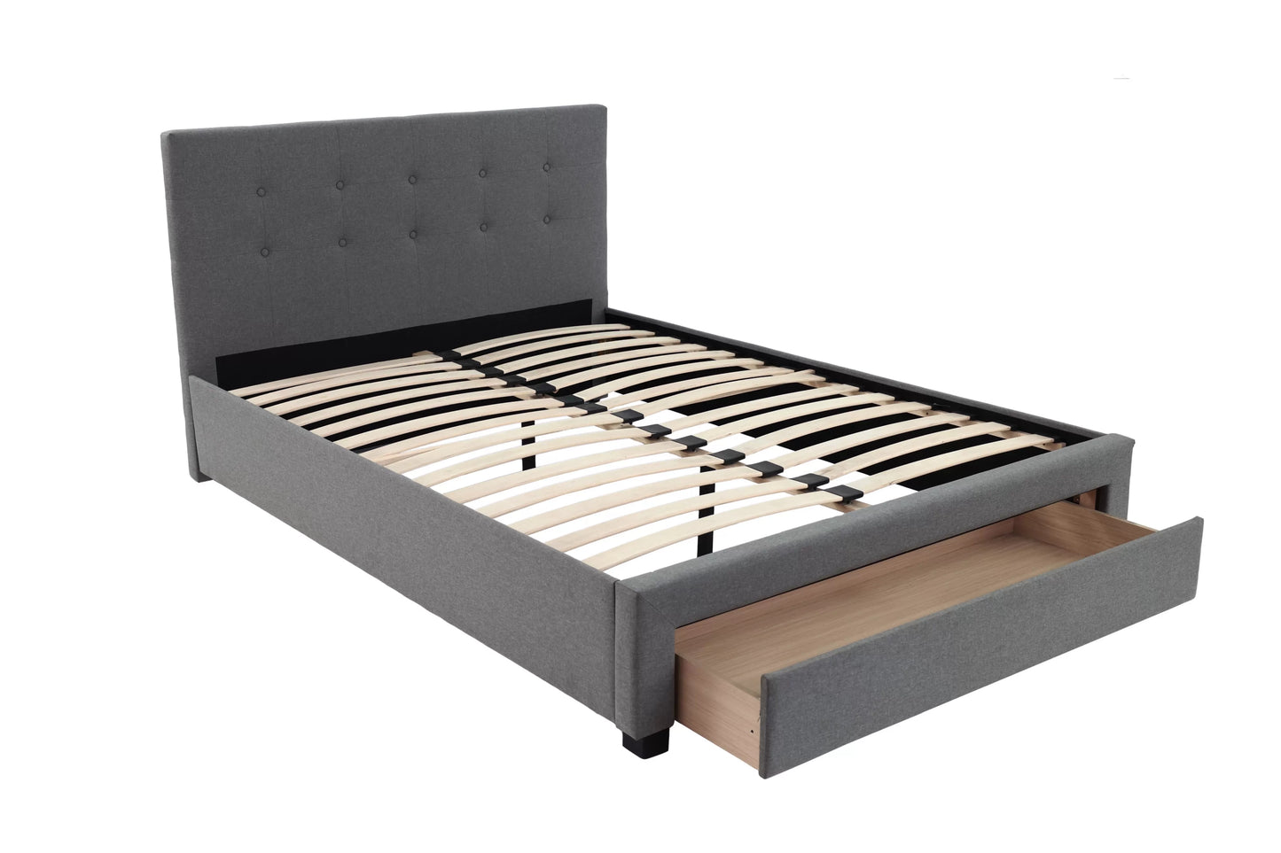 Full/Queen Size Bed, Burlap and Storage Drawer